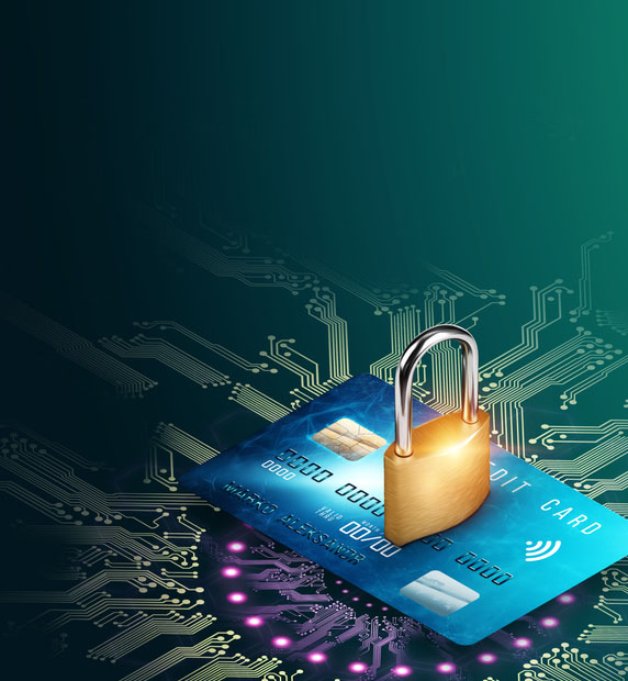 illustration of a padlock on top of a credit card
