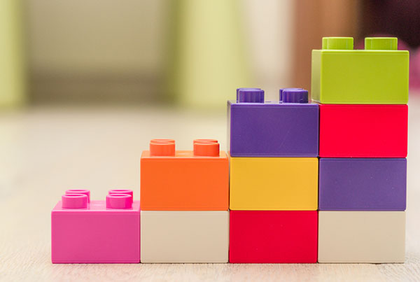 stacks of toy building blocks